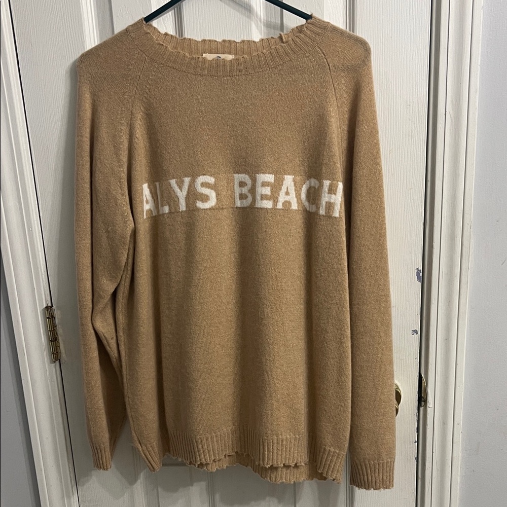 Alys Beach Tan Crew Neck Sweater